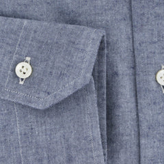 Barba Napoli Blue Solid Cotton Shirt - Slim - (855) - Parent