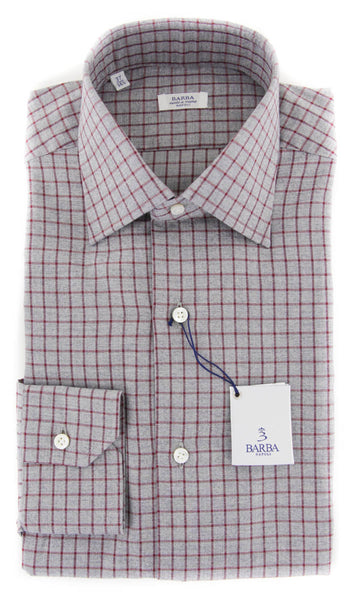 Barba Napoli Gray Striped Cotton Shirt - Slim - (818) - Parent