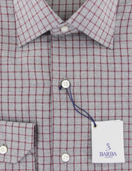 Barba Napoli Gray Striped Cotton Shirt - Slim - (818) - Parent