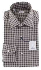 Barba Napoli Brown Plaid Cotton Shirt - Slim - (807) - Parent
