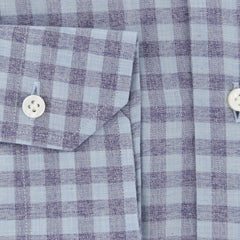 Barba Napoli Light Blue Check Cotton Shirt - Slim - (854) - Parent