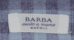 Barba Napoli Light Blue Check Cotton Shirt - Slim - (854) - Parent