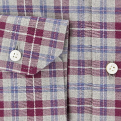 Barba Napoli Gray Plaid Cotton Shirt - Slim - (822) - Parent