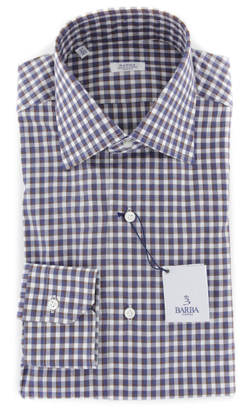 Barba Napoli White Check Cotton Shirt - Slim - (856) - Parent