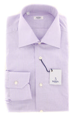 Barba Napoli Purple Check Shirt - Slim - 14.5/37 - (310824U10T)