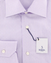 Barba Napoli Purple Check Shirt - Slim - (310824U10T) - Parent