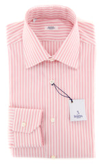 Barba Napoli Pink Striped Shirt - Slim - 14.5/37 - (327107U10T)