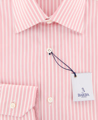 Barba Napoli Pink Striped Shirt - Slim - (327107U10T) - Parent