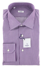 Barba Napoli Purple Striped Shirt - Slim - 14.5/37 - (D2U10T330017)