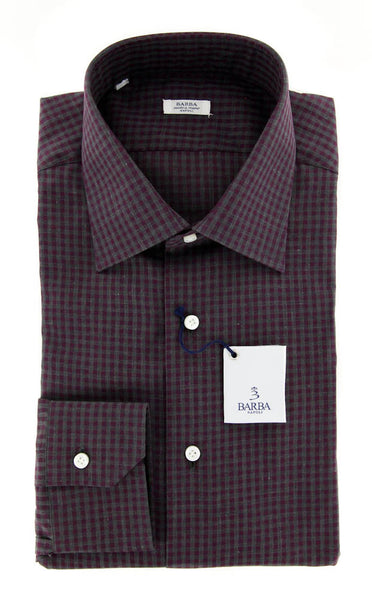 Barba Napoli Burgundy Red Shirt - Slim - 15.5/39 - (D2U10T330704)