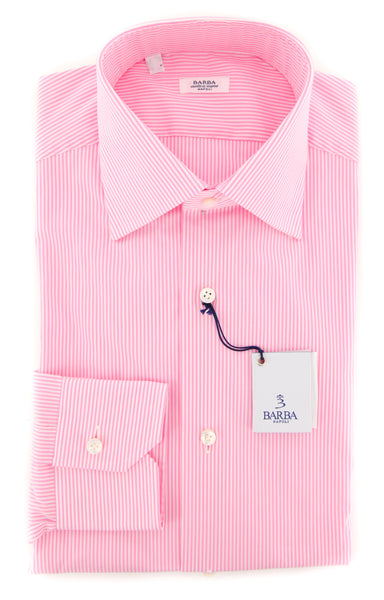 Barba Napoli Pink Striped Shirt - Slim - (61901U10) - Parent