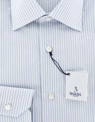 Barba Napoli Light Gray Striped Shirt - Slim - (R55U10T) - Parent