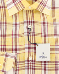 Barba Napoli Yellow Plaid Shirt - Slim - (D2U200U10T) - Parent
