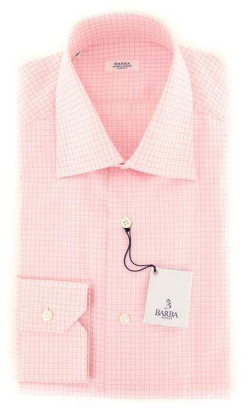 Barba Napoli Pink Plaid Shirt - Slim - (BND2U1101U10) - Parent
