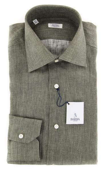 Barba Napoli Olive Green Shirt - Slim - (D2U2358U10T) - Parent