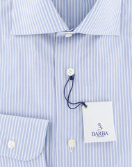 Barba Napoli Light Blue Striped Shirt - Slim - (D443714U63R) - Parent