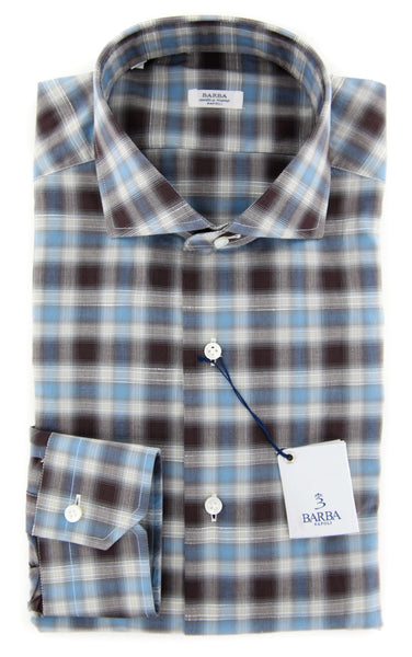 Barba Napoli Brown Plaid Shirt - Full - (DA2000R271U02T) - Parent
