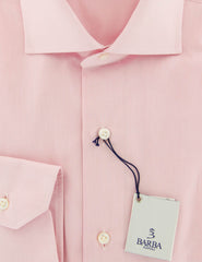 Barba Napoli Pink Solid Cotton Shirt - Extra Slim - (829) - Parent