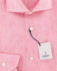 Barba Napoli Pink Striped Shirt - Extra Slim - (I12465017U) - Parent