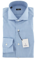 Barba Napoli Light Blue Check Shirt - Extra Slim - 14.5/37 - (837)