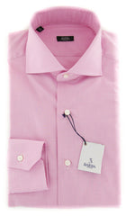Barba Napoli Pink Check Cotton Shirt - Extra Slim - 14.5/37 - (830)