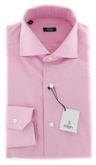Barba Napoli Pink Check Cotton Shirt - Extra Slim - (830) - Parent