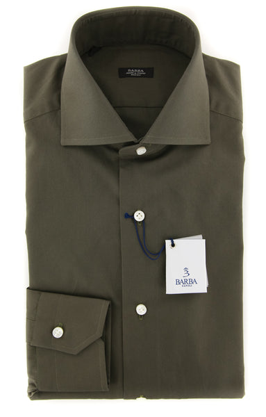 Barba Napoli Olive Green Shirt - Extra Slim - (R135U13T) - Parent