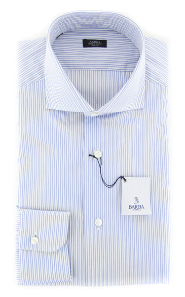 Barba Napoli Light Blue Striped Shirt - Extra Slim - (I1U65U13R) - Parent