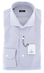 Barba Napoli Navy Blue Striped Shirt - Extra Slim - 17.5/44 - (I1U659U13R)