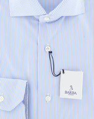 Barba Napoli Light Blue Striped Shirt - Extra Slim - (BN-U05245) - Parent