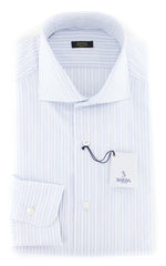 Barba Napoli Light Blue Striped Shirt - X Slim - 16/41 - (I14540402U13R)