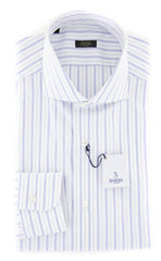 Barba Napoli Blue Striped Shirt - Extra Slim - 15.5/39 - (I14541604U13R)