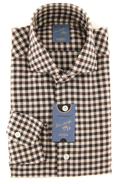 Barba Napoli Brown Check Shirt - Extra Slim - (BN6474102X) - Parent
