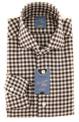 Barba Napoli Brown Check Shirt - Extra Slim - (BN6474102X) - Parent