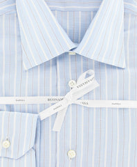 New Buonamassa Napoli Light Blue Cotton Linen Shirt 17/43