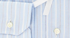 New Buonamassa Napoli Light Blue Cotton Linen Shirt 17/43