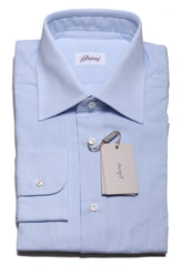 Brioni Light Blue Solid Cotton Shirt - Slim - 15.75/40 - (BR818223)