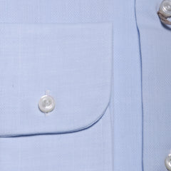 Brioni Light Blue Solid Cotton Shirt - Slim - (BR818223) - Parent
