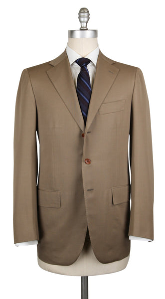 Cesare Attolini Beige Wool Solid Suit - (CA89172) - Parent