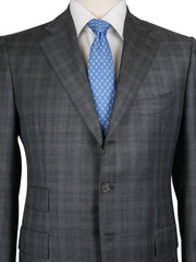 $6925 Cesare Attolini Gray Wool Window Pane Suit - (CA829269) - Parent