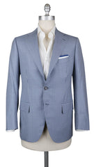 Cesare Attolini Blue Wool Blend Micro-Check Sportcoat - 40/50 - (208)