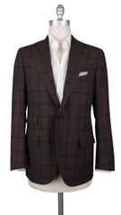 Cesare Attolini Dark Brown Wool Window Pane Sportcoat - 38/48 - (204)