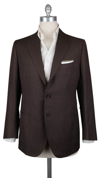 Cesare Attolini Dark Brown Wool Blend Solid Sportcoat - (222) - Parent