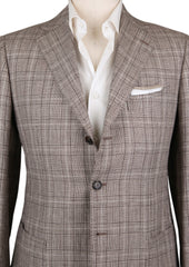 Cesare Attolini Brown Linen Plaid Sportcoat - (CA351220327) - Parent