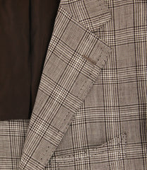 Cesare Attolini Brown Linen Plaid Sportcoat - (CA351220327) - Parent