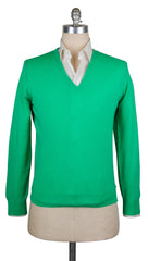 Cesare Attolini Green Sweater - V-Neck - Small/48 - (KW109T10KWJAI)
