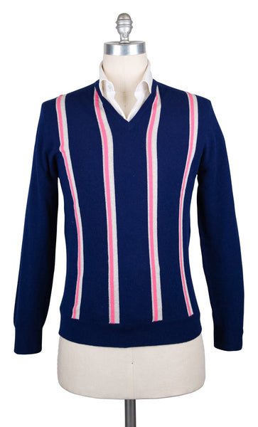 Cesare Attolini Blue Sweater - V-Neck - (KW109T21184) - Parent