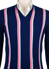 Cesare Attolini Blue Sweater - V-Neck - (KW109T21184) - Parent