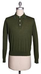 Cesare Attolini Green Solid Cotton Polo - XXS US/XXS EU - (1713)