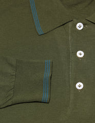 Cesare Attolini Green Solid Cotton Polo - (1713) - Parent